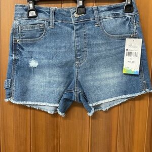 Colorful Planet Girl’s Back Buckle Distressed Denim Shorts Size 12 NWT